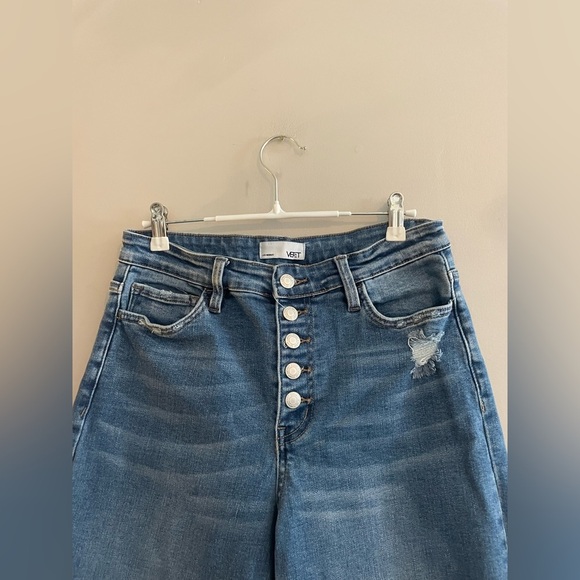 Vervet Jeans Dark Wash High Waisted with Buttons - Picture 2 of 4